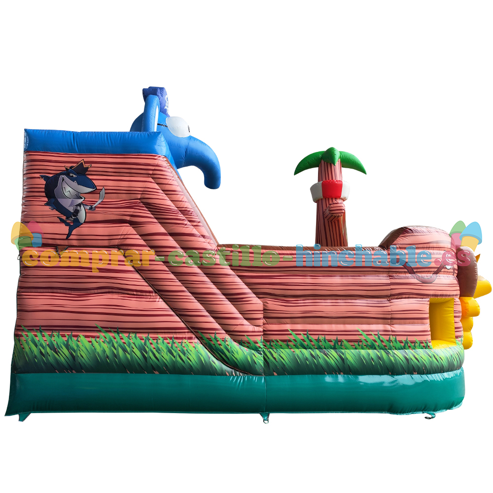 Castillo hinchable Animales en barco pirata - Imagen 5