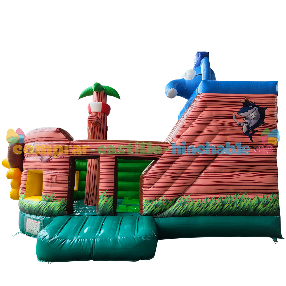 Castillo hinchable Animales en barco pirata - Imagen 8