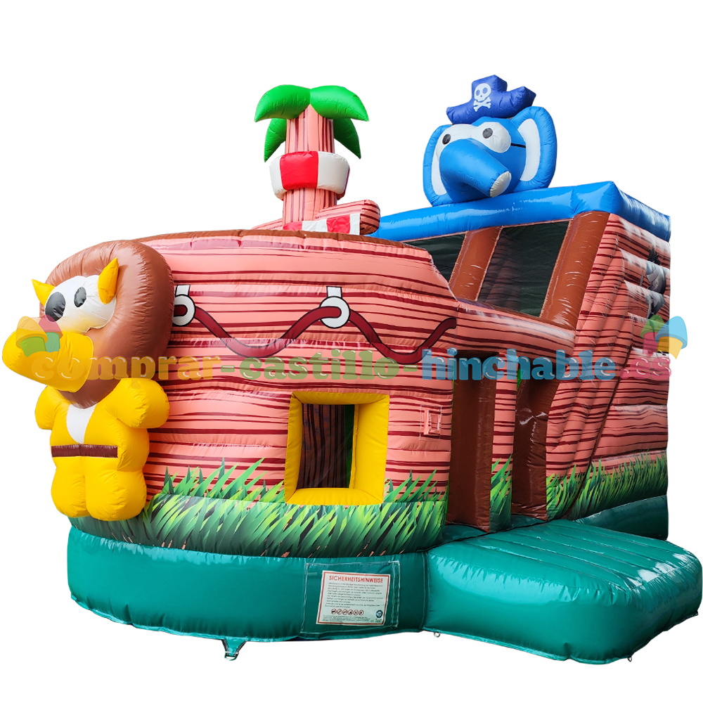 Castillo hinchable Animales en barco pirata - Imagen 9