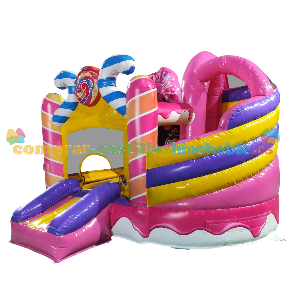 Castillo hinchable Caramelo con tobogán - Imagen 4