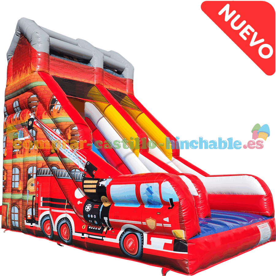 Castillo Hinchable Tobogán Camión de Bomberos