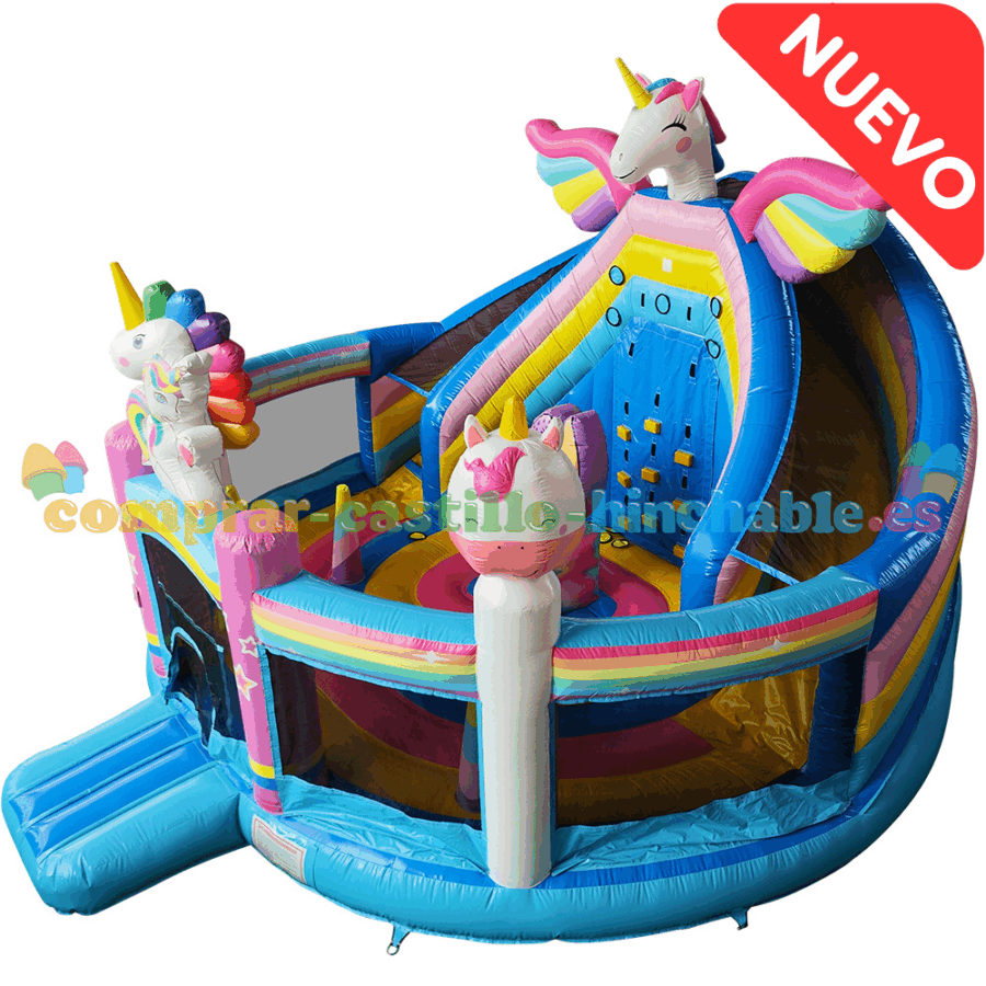 Castillo Hinchable Multiplay Parque de Unicornios con Tobogán