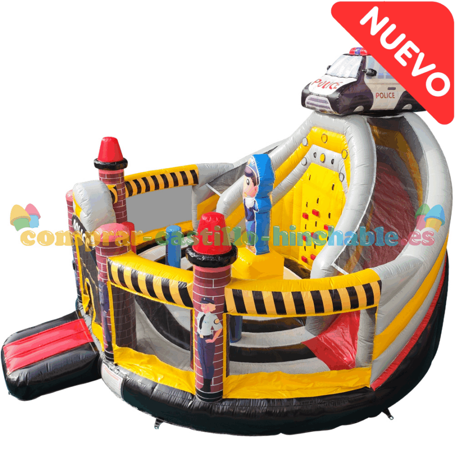 Castillo Hinchable Multiplay Comisaría con Tobogán
