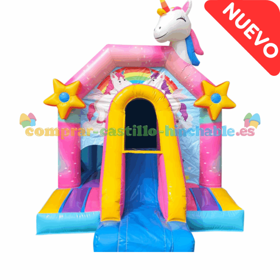 Castillo Hinchable Paraíso de Unicornios con Tobogán